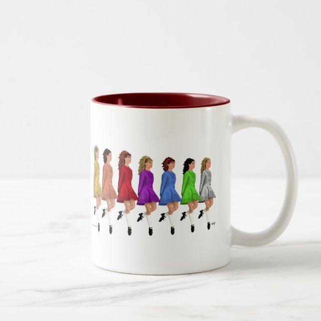 Tasse 2 Couleurs Danseurs de step irlandais - Ligne arc-en-ciel de  (Droit)