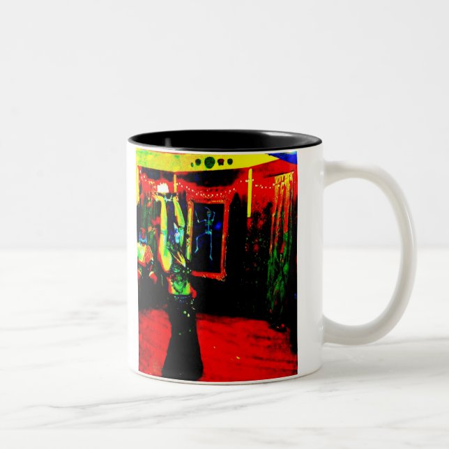Tasse 2 Couleurs Danseuse du ventre avec le feu (Droit)