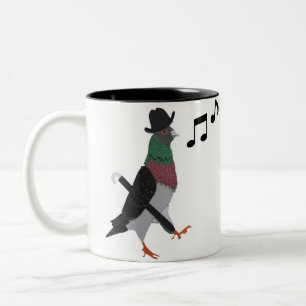 Tasse 2 Couleurs Dapper Pigeon Fête du Père Editable