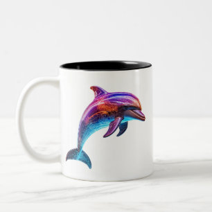 Tasse 2 Couleurs Dauphin coloré vif