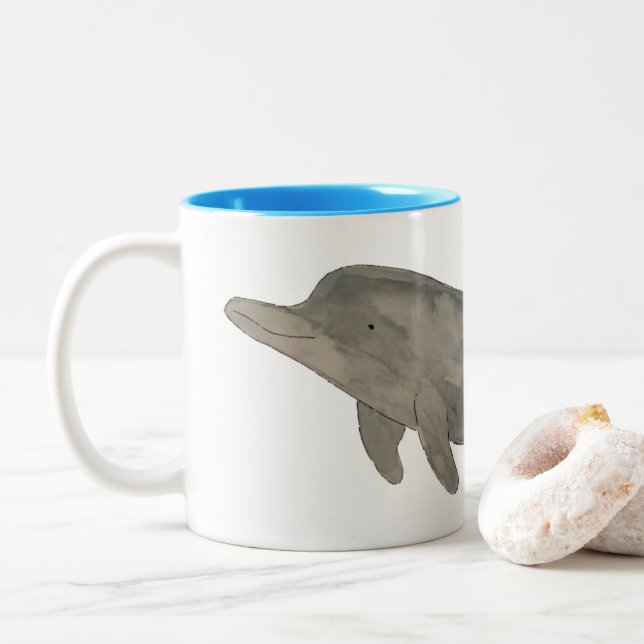 Tasse 2 Couleurs Dauphin d'eau des mammifères marins (Avec donut)