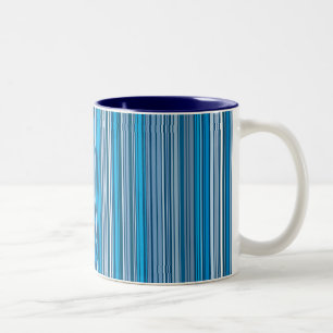 Tasse 2 Couleurs De nombreuses bandes multicolores dans le bleu