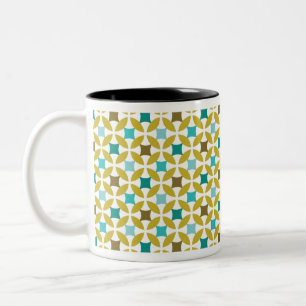 Tasse 2 Couleurs Deco Print Pattern Gold Teal Geometric