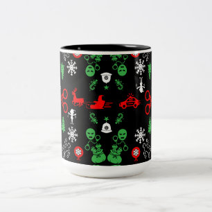Tasse 2 Couleurs Décor de Noël de la police