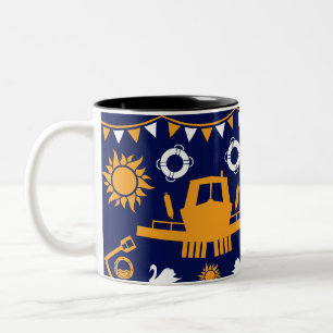 Tasse 2 Couleurs Décor Et Cadeaux En Voilier Étroit