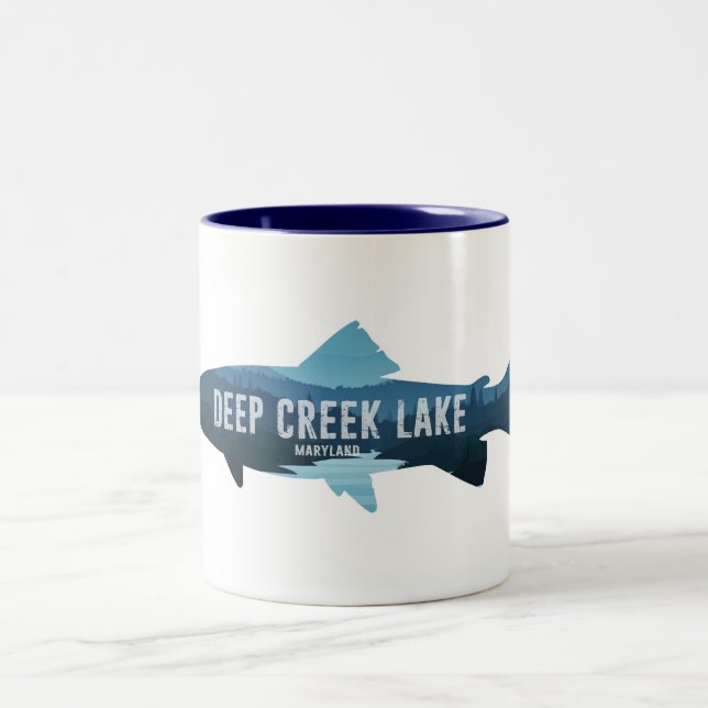 Tasse 2 Couleurs Deep Creek Lake Maryland Fish (Centre)
