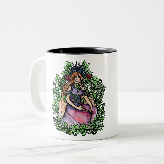 Tasse 2 Couleurs Déesse de la reine de Wands Tarot (Devant gauche)