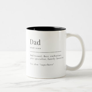 Tasse 2 Couleurs Définition de dictionnaire minimaliste chic Papa