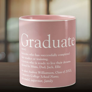 Tasse 2 Couleurs Définition de diplômé Rose Poussiéreuse Moderne