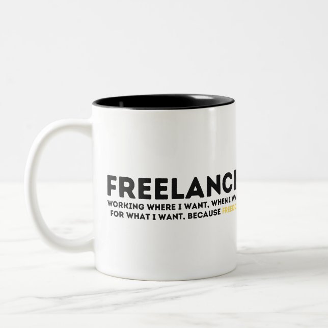 Tasse 2 Couleurs Définition de freelance (Gauche)