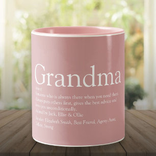 Tasse 2 Couleurs Définition de grand-mère Rose Poussiéreuse Rose