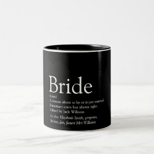 Tasse 2 Couleurs Définition de la mariée, douche de mariage, mariag