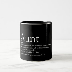 Tasse 2 Couleurs Définition de la tante amusante dire noir et blanc