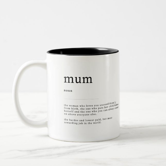 Tasse 2 Couleurs Définition de maman Signification Dictionnaire Déc (Gauche)