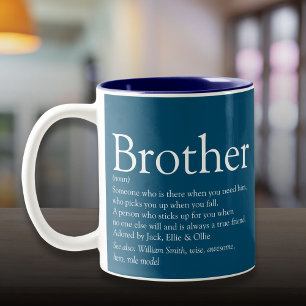 Tasse 2 Couleurs Définition de Meilleur Frère Bleu Cool Moderne Amu