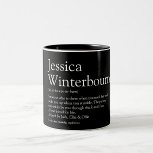 Tasse 2 Couleurs Définition de nom Typographique Noir et Blanc