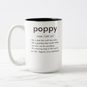 Tasse 2 Couleurs Définition de Poppy drôle grand-père Fête des père
