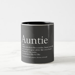 Tasse 2 Couleurs Définition de Tante Meilleure Tante du Monde Gris 