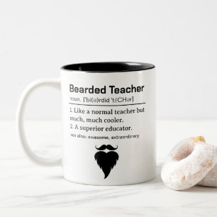 Tasse 2 Couleurs Définition d'enseignant barbu drôle