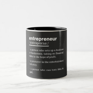 Tasse 2 Couleurs Définition d'entrepreneur Cadeau drôle de propriét