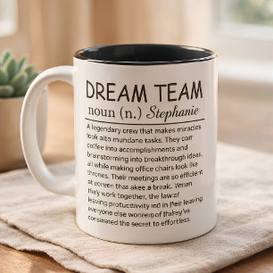 Tasse 2 Couleurs Définition d'équipe de rêve personnalisée