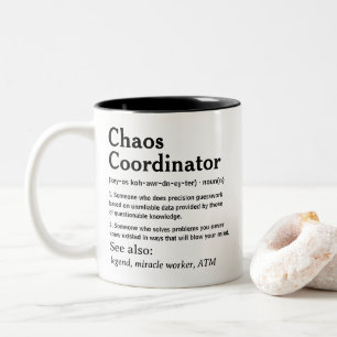 Tasse 2 Couleurs Définition drôle de coordinateur de chaos personna