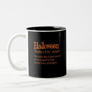 Tasse 2 Couleurs Définition du dictionnaire Halloween Funny