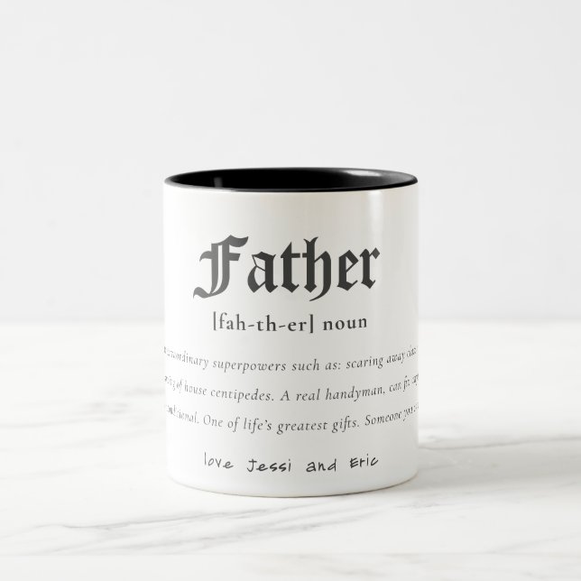 Tasse 2 Couleurs Définition du dictionnaire père Cadeau personnalis (Centre)