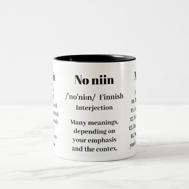 Tasse 2 Couleurs Définitions finlandaises "No niin" (Centre)