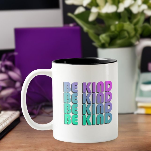 Tasse 2 Couleurs dégradé turquoise et violet BE (Créateur téléchargé)