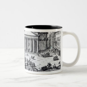 Tasse 2 Couleurs Della Rotonda de Piazza avec une vue de Panthéon