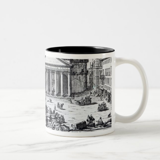 Tasse 2 Couleurs Della Rotonda de Piazza avec une vue de Panthéon (Droit)