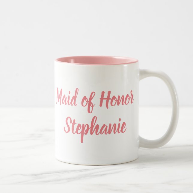 Tasse 2 Couleurs Demoiselle d'honneur Écriture élégante Mariages ro (Droit)