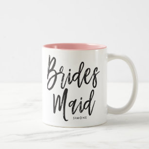 Tasse 2 Couleurs Demoiselles d'honneur   Style de script Mariage pe