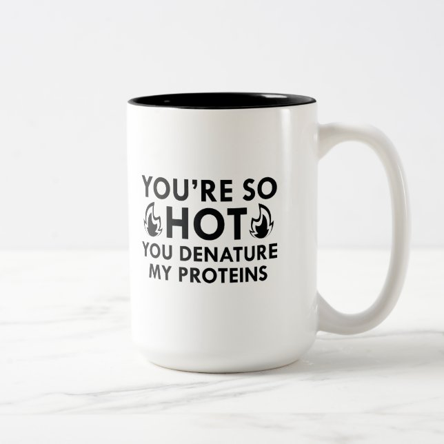 Tasse 2 Couleurs Dénaturer mes protéines (Droit)