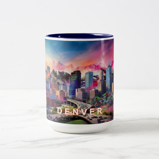 Tasse 2 Couleurs Denver Mile High City (Centre)