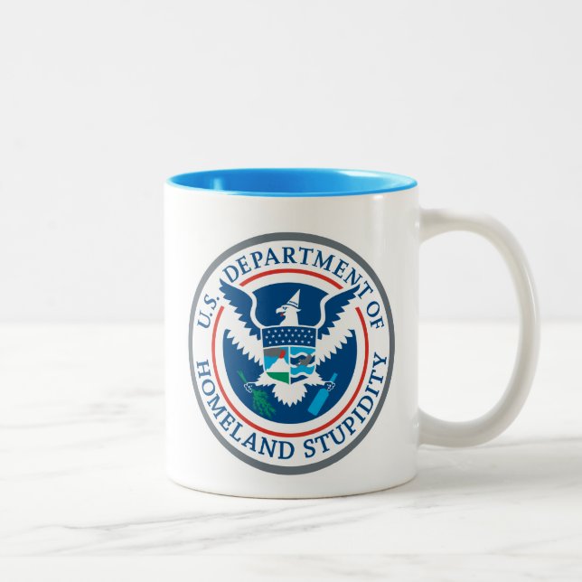 Tasse 2 Couleurs Département de stupidité de patrie (Droit)