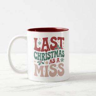 Tasse 2 Couleurs Dernier Noël en tant que future mariée de Noël