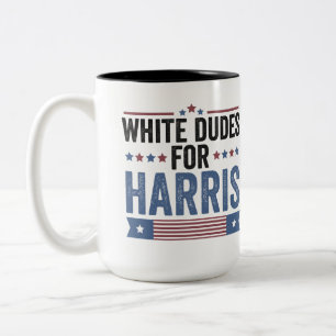 Tasse 2 Couleurs Des Mecs Blancs Pour Harris Appuient Le Président 