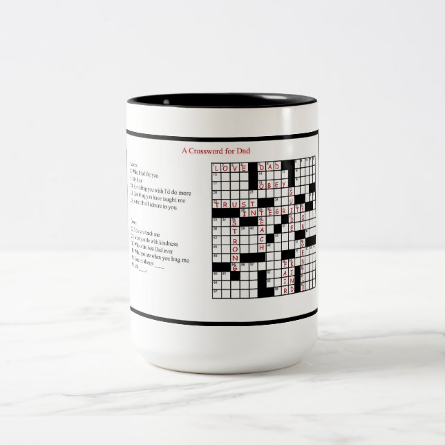 Tasse 2 Couleurs Des mots croisé pour le papa (Centre)