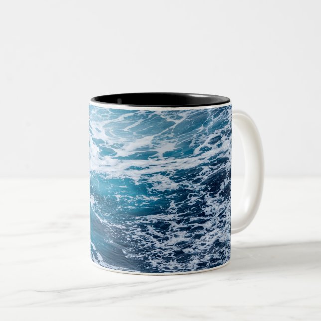 Tasse 2 Couleurs Des vagues de mer impressionnantes | Meilleur cade (Devant droit)