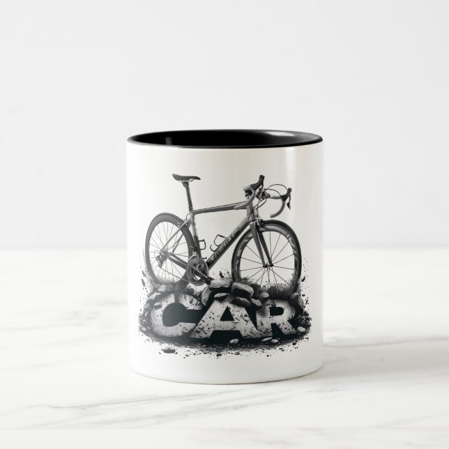 Tasse 2 Couleurs Des Vélos Sur Des Voitures (Centre)