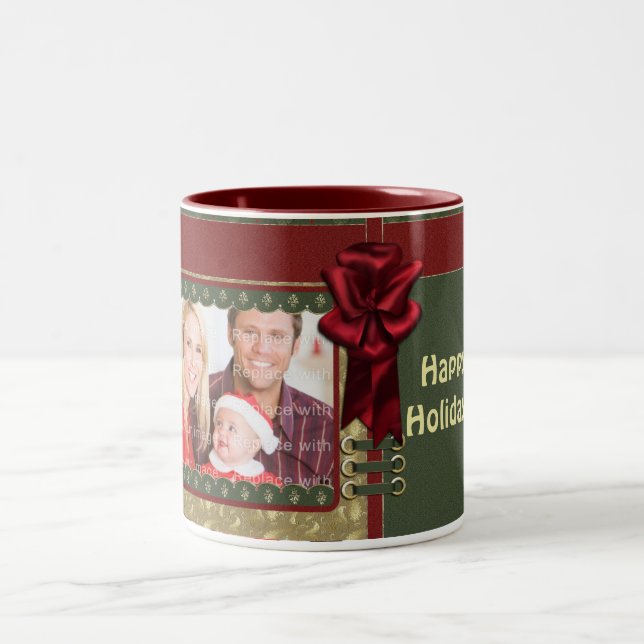 Tasse 2 Couleurs Design de Noël traditionnel élégant (Centre)