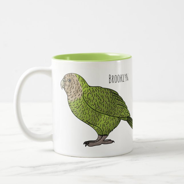 Tasse 2 Couleurs dessin animé d'oiseaux de Kakapo (Gauche)