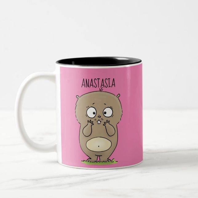 Tasse 2 Couleurs Dessin d'adorable hamster (Gauche)