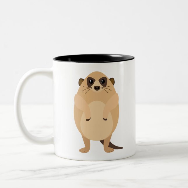 Tasse 2 Couleurs Dessin de Cute meerkat (Gauche)
