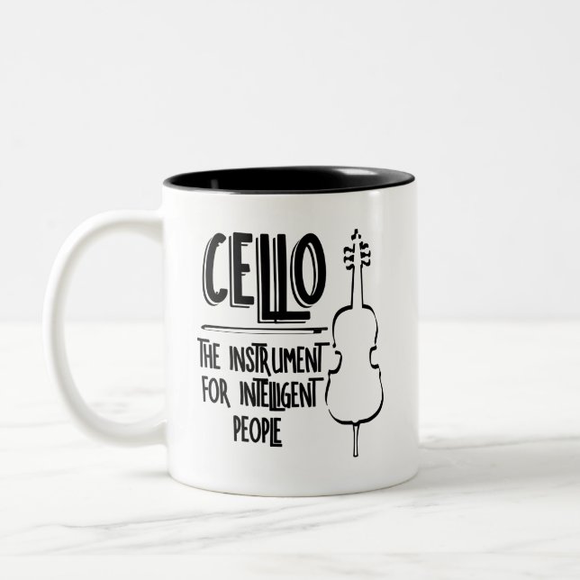 Tasse 2 Couleurs Dessin de ligne Cellist intelligent (Gauche)