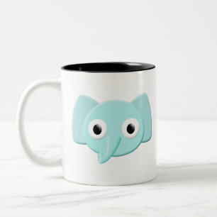 Tasse 2 Couleurs Dessin d'éléphant bleu bébé