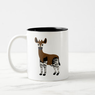 Tasse 2 Couleurs Dessin d'Okapi, Animal Majestic Okapi, Amateurs d'