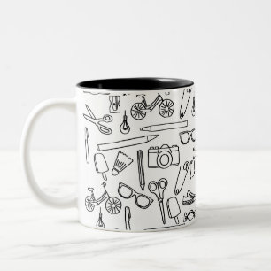 Tasse 2 Couleurs Dessin d'un chien mignon